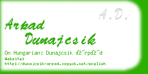 arpad dunajcsik business card